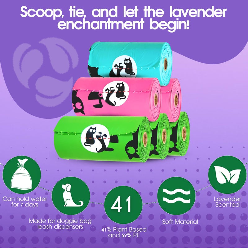 Pet N Pet 720 Counts Lavender Scented, Colorful Poop Bags for Dogs, 41% Plant Based & 59% PE Dog Poop Bags Rolls, Extra Thick Dog Waste Bag, Doggy Bag - Image 5